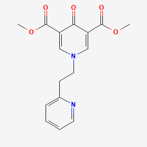 molecular formula C16H16N2O5 B1430438 Dimethyl 4-oxo-1-(2-pyridin-2-ylethyl)-1,4-dihydropyridine-3,5-dicarboxylate CAS No. 1785763-38-3