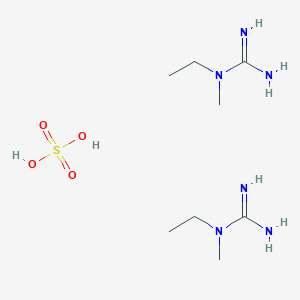 molecular formula C8H24N6O4S B1430439 bis(N-ethyl-N-methylguanidine); sulfuric acid CAS No. 1798040-90-0