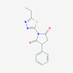 molecular formula C14H13N3O2S B143044 1-(5-Ethyl-1,3,4-thiadiazol-2-yl)-3-phenylpyrrolidine-2,5-dione CAS No. 139477-31-9