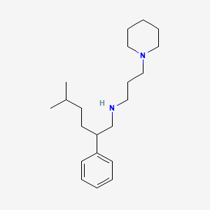 molecular formula C21H36N2 B14304460 5-Methyl-2-phenyl-N-[3-(piperidin-1-yl)propyl]hexan-1-amine CAS No. 112184-45-9