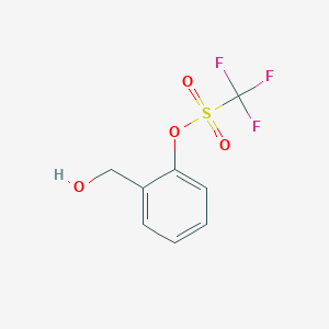 molecular formula C8H7F3O4S B14304461 Methanesulfonic acid, trifluoro-, 2-(hydroxymethyl)phenyl ester CAS No. 112533-09-2