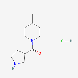 molecular formula C11H21ClN2O B1430448 4-Methyl-1-(pyrrolidine-3-carbonyl)piperidine hydrochloride CAS No. 1461713-23-4