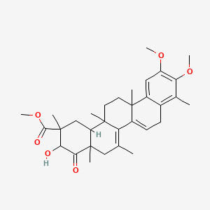 molecular formula C32H42O6 B14304480 Methyl 3-hydroxy-10,11-dimethoxy-2,4a,6,9,12b,14a-hexamethyl-4-oxo-1,2,3,4,4a,5,8,12b,13,14,14a,14b-dodecahydropicene-2-carboxylate CAS No. 117860-09-0
