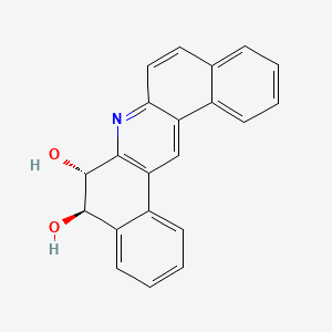 molecular formula C21H15NO2 B14304511 Dibenz(a,j)acridine-5,6-diol, 5,6-dihydro-, (5R-trans)- CAS No. 117019-83-7