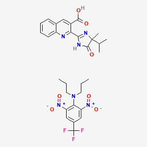molecular formula C30H33F3N6O7 B14304542 Trifluralin-Imazaquin mixt. CAS No. 119578-88-0