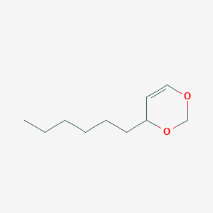 molecular formula C10H18O2 B14304583 4-Hexyl-2H,4H-1,3-dioxine CAS No. 112596-79-9