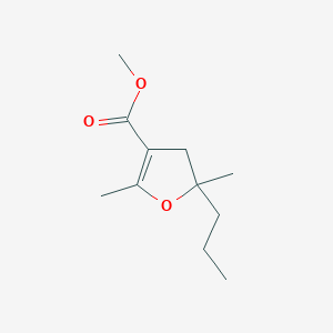 molecular formula C11H18O3 B14304607 Methyl 2,5-dimethyl-5-propyl-4,5-dihydrofuran-3-carboxylate CAS No. 113704-03-3