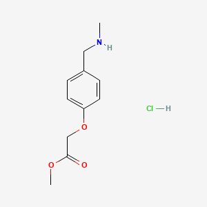 molecular formula C11H16ClNO3 B1430462 Methyl 2-{4-[(methylamino)methyl]phenoxy}acetate hydrochloride CAS No. 1797802-94-8