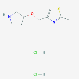 molecular formula C9H16Cl2N2OS B1430465 2-Methyl-4-[(pyrrolidin-3-yloxy)methyl]-1,3-thiazole dihydrochloride CAS No. 1803567-58-9