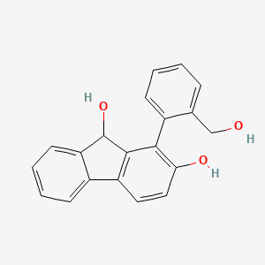 molecular formula C20H16O3 B14304670 1-[2-(Hydroxymethyl)phenyl]-9H-fluorene-2,9-diol CAS No. 112575-95-8
