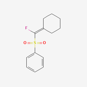 molecular formula C13H15FO2S B14304702 Benzene, [(cyclohexylidenefluoromethyl)sulfonyl]- CAS No. 114969-27-6