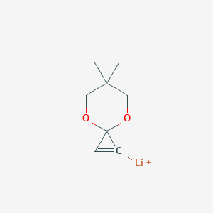 molecular formula C8H11LiO2 B14304771 Lithium 6,6-dimethyl-4,8-dioxaspiro[2.5]oct-1-en-1-ide CAS No. 122762-79-2