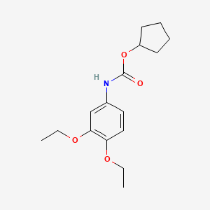 molecular formula C16H23NO4 B14304772 Cyclopentyl (3,4-diethoxyphenyl)carbamate CAS No. 113932-78-8