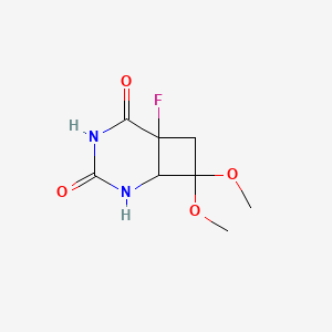 molecular formula C8H11FN2O4 B14304791 6-Fluoro-8,8-dimethoxy-2,4-diazabicyclo[4.2.0]octane-3,5-dione CAS No. 113600-07-0