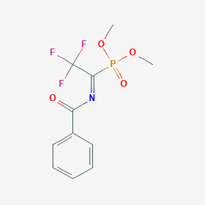 molecular formula C11H11F3NO4P B14304798 Dimethyl [(1E)-N-benzoyl-2,2,2-trifluoroethanimidoyl]phosphonate CAS No. 112927-53-4
