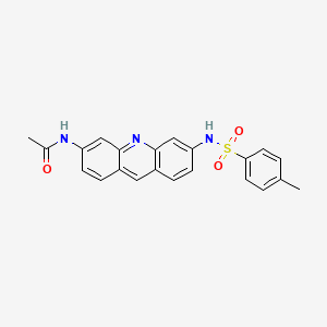 molecular formula C22H19N3O3S B14304946 N-{6-[(4-Methylbenzene-1-sulfonyl)amino]acridin-3-yl}acetamide CAS No. 113110-49-9
