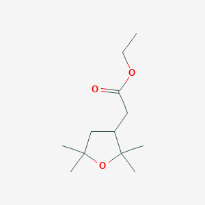 molecular formula C12H22O3 B1430499 Ethyl 2-(2,2,5,5-tetramethyloxolan-3-yl)acetate CAS No. 59056-42-7