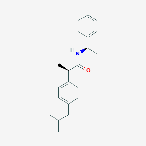 molecular formula C21H27NO B143050 (2R)-2-[4-(2-methylpropyl)phenyl]-N-[(1R)-1-phenylethyl]propanamide CAS No. 121734-80-3
