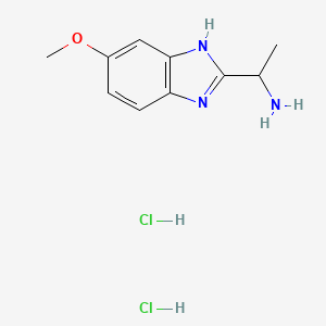 molecular formula C10H15Cl2N3O B1430503 1-(5-methoxy-1H-1,3-benzodiazol-2-yl)ethan-1-amine dihydrochloride CAS No. 1797943-04-4
