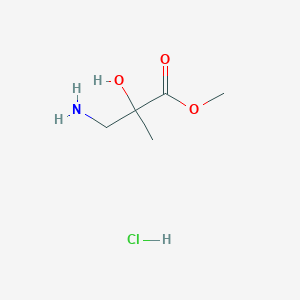 molecular formula C5H12ClNO3 B1430509 Methyl 3-amino-2-hydroxy-2-methylpropanoate hydrochloride CAS No. 1461709-35-2