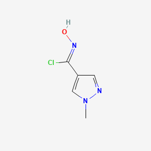 molecular formula C5H6ClN3O B1430511 N-hydroxy-1-methyl-1H-pyrazole-4-carbonimidoyl chloride CAS No. 1282486-64-9