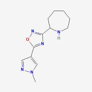 molecular formula C12H17N5O B1430516 2-[5-(1-methyl-1H-pyrazol-4-yl)-1,2,4-oxadiazol-3-yl]azepane CAS No. 1461705-78-1