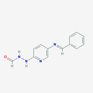 molecular formula C13H12N4O B14305197 N'-{5-[(E)-Benzylideneamino]pyridin-2-yl}formohydrazide CAS No. 124505-30-2