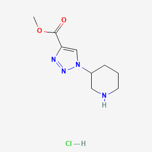 molecular formula C9H15ClN4O2 B1430522 methyl 1-(piperidin-3-yl)-1H-1,2,3-triazole-4-carboxylate hydrochloride CAS No. 1461707-24-3