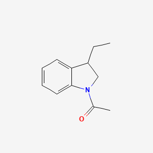 molecular formula C12H15NO B14305248 1-Acetyl-3-ethylindoline CAS No. 115802-70-5