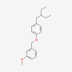 molecular formula C20H26O2 B14305278 Benzene, 1-((4-(2-ethylbutyl)phenoxy)methyl)-3-methoxy- CAS No. 125796-83-0