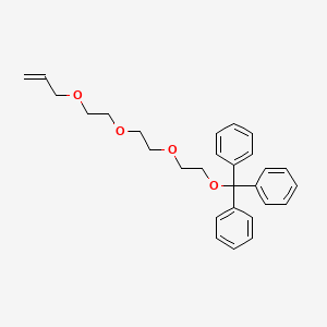 molecular formula C28H32O4 B14305316 1,1,1-Triphenyl-2,5,8,11-tetraoxatetradec-13-ene CAS No. 125274-09-1