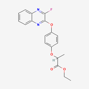 molecular formula C19H17FN2O4 B14305323 Ethyl 2-{4-[(3-fluoroquinoxalin-2-yl)oxy]phenoxy}propanoate CAS No. 113760-11-5
