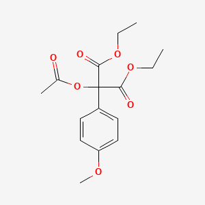 molecular formula C16H20O7 B14305324 Diethyl (acetyloxy)(4-methoxyphenyl)propanedioate CAS No. 117720-81-7