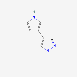 molecular formula C8H9N3 B1430534 1-methyl-4-(1H-pyrrol-3-yl)-1H-pyrazole CAS No. 1803600-20-5