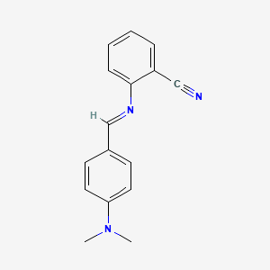 molecular formula C16H15N3 B14305353 Benzonitrile, 2-[[[4-(dimethylamino)phenyl]methylene]amino]- CAS No. 112900-27-3