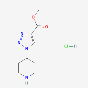 molecular formula C9H15ClN4O2 B1430539 methyl 1-(piperidin-4-yl)-1H-1,2,3-triazole-4-carboxylate hydrochloride CAS No. 1461715-06-9