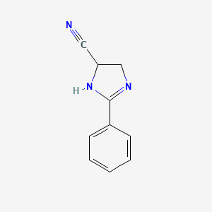 molecular formula C10H9N3 B14305475 2-Phenyl-4,5-dihydro-1H-imidazole-5-carbonitrile CAS No. 114523-57-8