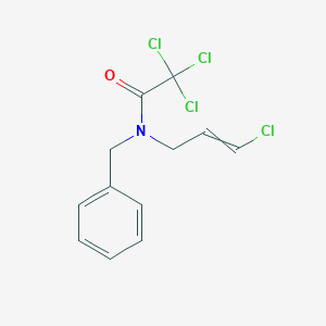 molecular formula C12H11Cl4NO B14305545 N-Benzyl-2,2,2-trichloro-N-(3-chloroprop-2-en-1-yl)acetamide CAS No. 117343-79-0