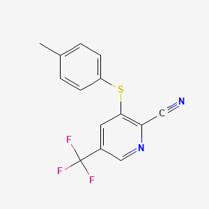 3-(p-Tolylsulfanyl)-5-(trifluoromethyl)pyridine-2-carbonitrile