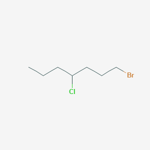 molecular formula C7H14BrCl B14305631 1-Bromo-4-chloroheptane CAS No. 112337-60-7