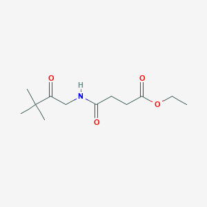 molecular formula C12H21NO4 B1430585 Ethyl 3-[(3,3-dimethyl-2-oxobutyl)carbamoyl]propanoate CAS No. 1803582-97-9