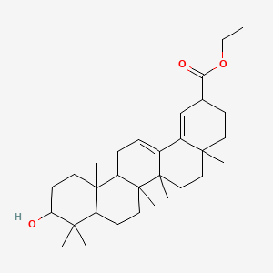 molecular formula C31H48O3 B14305863 Ethyl 10-hydroxy-4a,6a,6b,9,9,12a-hexamethyl-2,3,4,4a,5,6,6a,6b,7,8,8a,9,10,11,12,12a,12b,13-octadecahydropicene-2-carboxylate CAS No. 116965-75-4