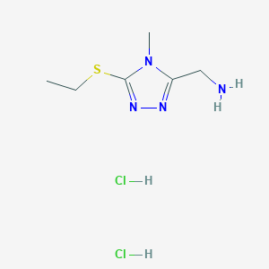 [5-(ethylsulfanyl)-4-methyl-4H-1,2,4-triazol-3-yl]methanamine dihydrochloride