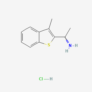 molecular formula C11H14ClNS B1430593 (1S)-1-(3-methyl-1-benzothiophen-2-yl)ethan-1-amine hydrochloride CAS No. 1807882-38-7