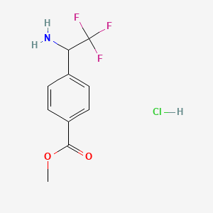 molecular formula C10H11ClF3NO2 B1430594 Methyl 4-(1-amino-2,2,2-trifluoroethyl)benzoate hydrochloride CAS No. 1803591-99-2