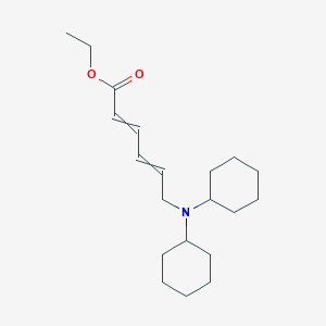 molecular formula C20H33NO2 B14306003 Ethyl 6-(dicyclohexylamino)hexa-2,4-dienoate CAS No. 114480-17-0