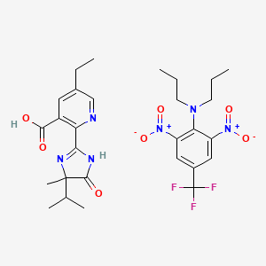 molecular formula C28H35F3N6O7 B14306132 Trifluralin-Imazethapyr mixt. CAS No. 114655-65-1