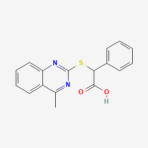 molecular formula C17H14N2O2S B14306158 [(4-Methylquinazolin-2-yl)sulfanyl](phenyl)acetic acid 