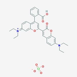 4-(2-Carboxyphenyl)-7-diethylamino-2-(7-diethylamino-2-oxochroman-3-yl)-chromylium perchlorate