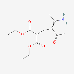 molecular formula C13H21NO5 B14306227 Diethyl (2-acetyl-3-aminobut-2-en-1-yl)propanedioate CAS No. 113618-91-0